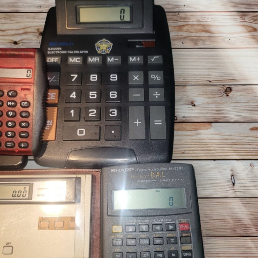 Lot of 6 Calculators - Vintage & Newer Models - Fully Functional - Casio, Canon - Picture 3 of 3
